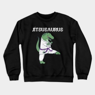 Funny Jujitsu T-Rex Jiu Jitsu Black Belt gifts Crewneck Sweatshirt